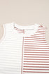 Brown Stripe Colorblock Loose Tank Top